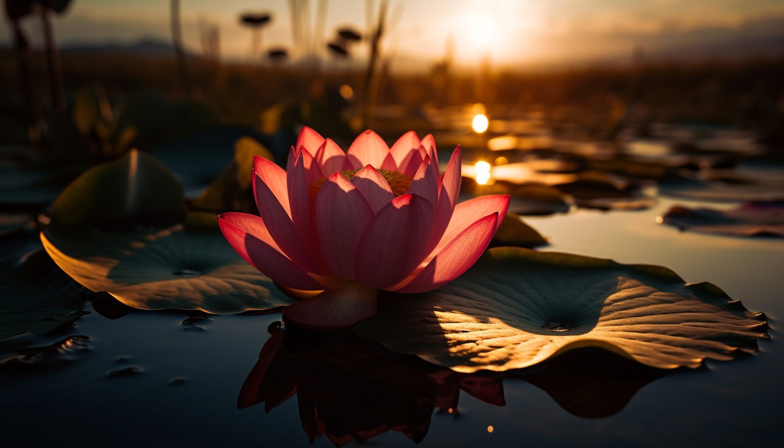 Red Lotus Flowers